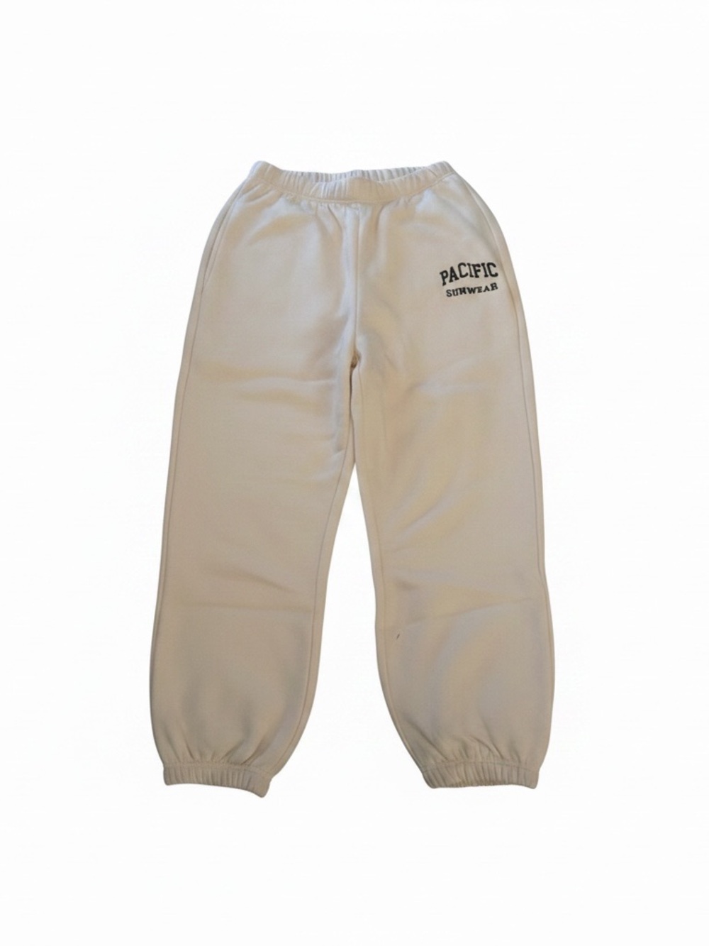 Pacific Sunwear Cream Elastic Waist Sweatpants